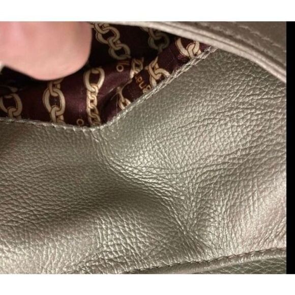 TIGNANELLO Women’s Double Strap Metallic Pebble Leather Handbag 8.5X4.5X…‎ - Picture 11 of 12